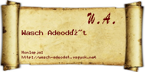 Wasch Adeodát névjegykártya